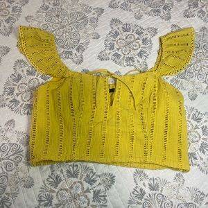 M Yellow Cropped Blouse!